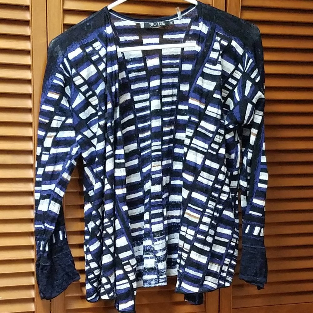 NWOT Nic+Zoe "Window" Cardigan PL